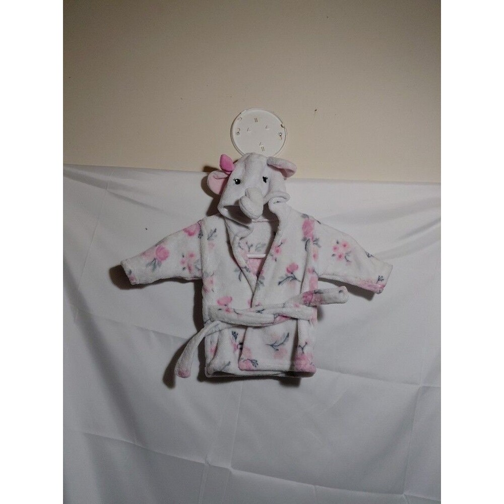 H B Pink Baby Girl Elephant Robe Size 0-9 Months